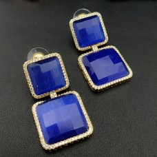 Monalisa stone gold plated cz earrings